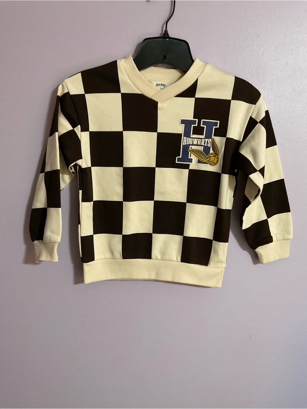 Kids Harry Potter Hogwarts Checkered Long Sleeve Sweatshirt